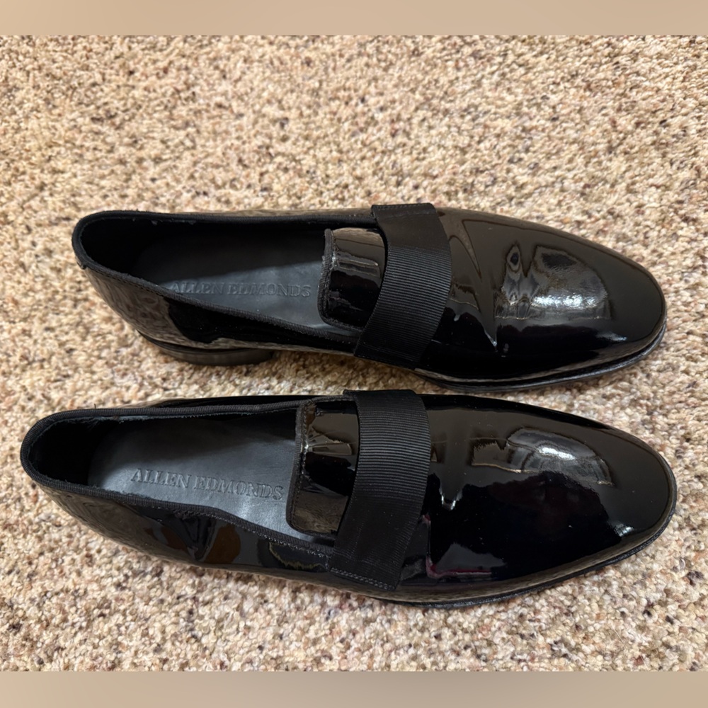 Allen Edmonds James Patent Leather Slip On Dress Loafer Black Size 11